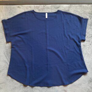 Zenana Women’s Blue Short Sleeve Top Plus Size 3X New Without Tags